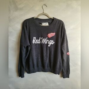 Red Wings Crewneck Dark Grey Sweatshirt Size S Crop Oversized Loose Fit